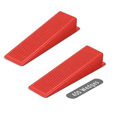 400 Pcs Reusable Tile Leveling System Wedges Suitable for 1/8" spacers, 1/16" spacers, 1/32" spacers Tile Installation
