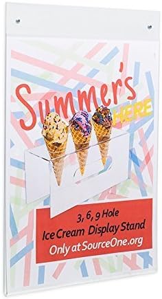 SourceOne Wall-Mount Sign Holders with Holes – 8.5 × 11 Inch Clear Acrylic – Pack of 10 Pre-Drilled