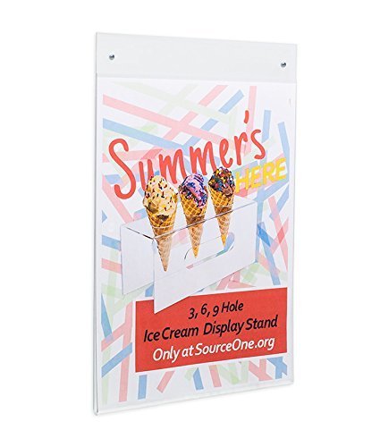 Support de signe acrylique 8,5x27,9 cm Sourceone porte-document mural transparent avec trous