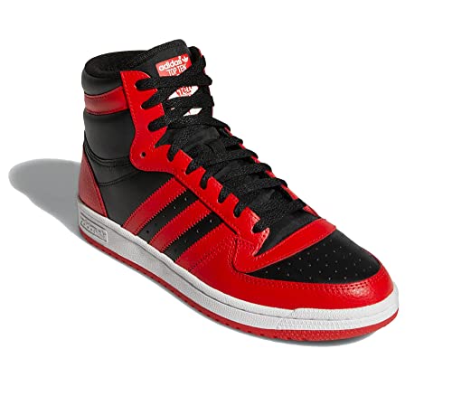 adidas Originals Men's Top Ten Hi Basketball Shoes, Black/Red/White, 8.5