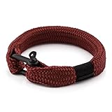 💯% Hecho a mano: Pulsera de marinero Akitsune de alta calidad con bloqueo de grillete hecho de acero inoxidable. La cinta de nylon tiene un diámetro de 8 mm y se realizó a mano.