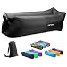JSVER Inflatable Lounger Air Sofa with Portable Package for Beach and Pool Parties, Travelling, Hiking, Camping, Park, Black