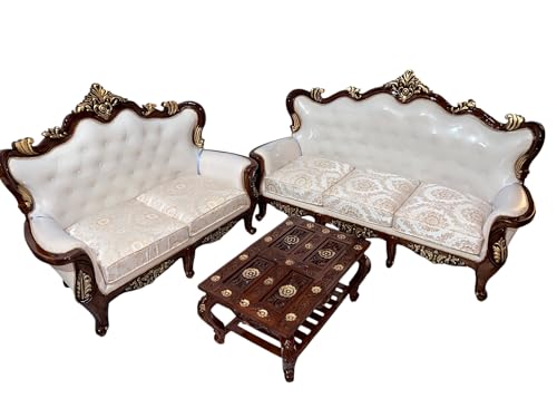 Image of Wooden Sofa Set Carving for Living Room (5 Seater Sofa @3)