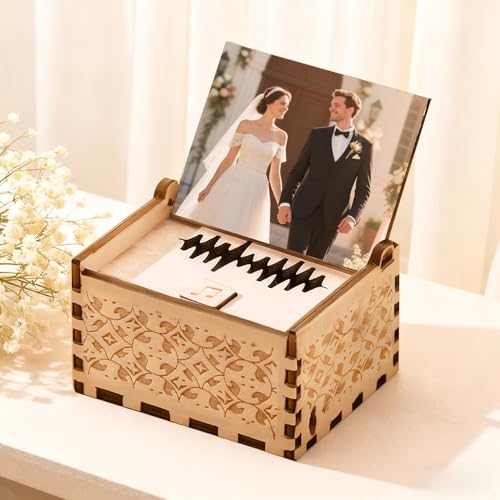 DGJSSK Caixa de música digital personalizada, caixa de música de madeira com foto personalizada, personalizada para o Natal, aniversário, aniversário e dia dos namorados