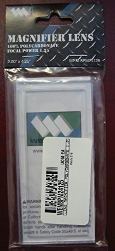 Magnifier Lens 1.25 fits most welding helmets"cheater" - 2" x 4.25"