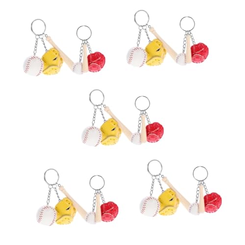 Porte-clés baseball Mipcase : lot de 10 mini softballs décoratifs
