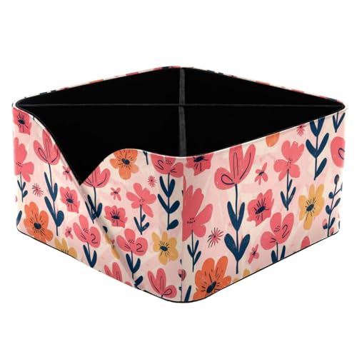 Boîte de rangement rectangulaire aux finitions soignées fleurs roses - 2