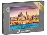 puzzleYOU: Puzzle 1000 Teile „Marsans Harbour bei Sonnenuntergang, Valletta, Malta“ – aus der...
