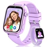 NAIXUES Smartwatch Bambini con GPS/SOS/HD Videochiamata/Telefono, Viola