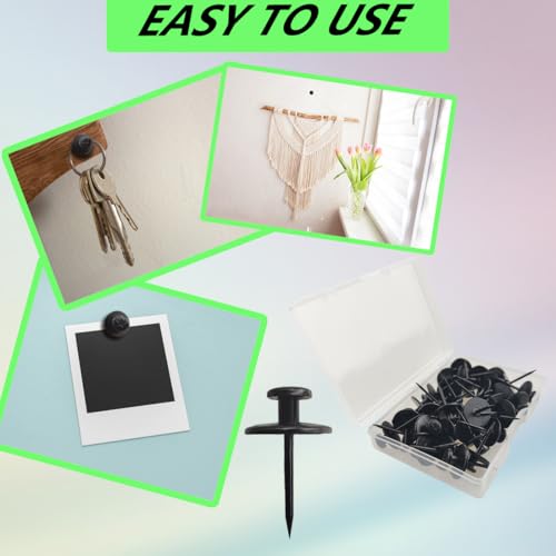 Image of 36 PCS Double Headed Thumb Tacks Push Pin for Picture Hanging, Wall Nails for Hanging, Nails for Wall Decor, Picture Hangers (Gold)