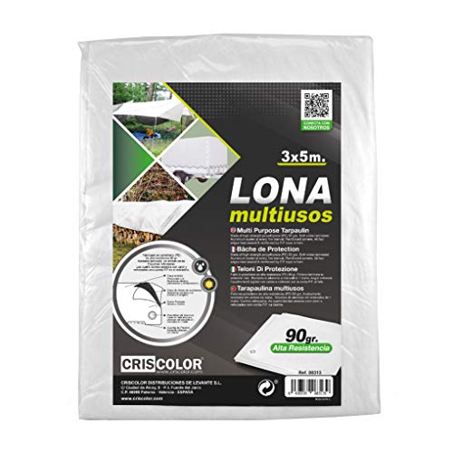 Criscolor Lona Multiuso 3 x 5 m Blanca, '41312