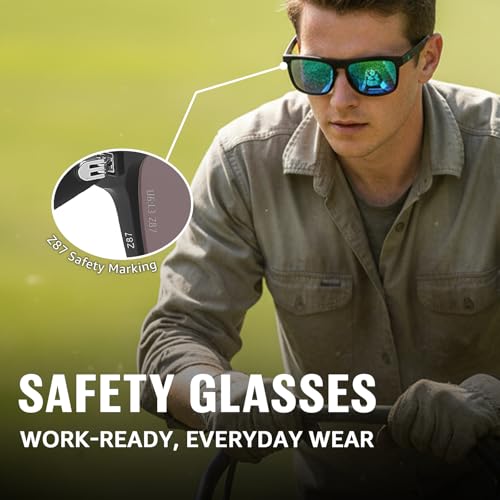Image of TJUTR ANSI Z87.1 Safety Sunglasses for Men Polarized Square Sun Glasses