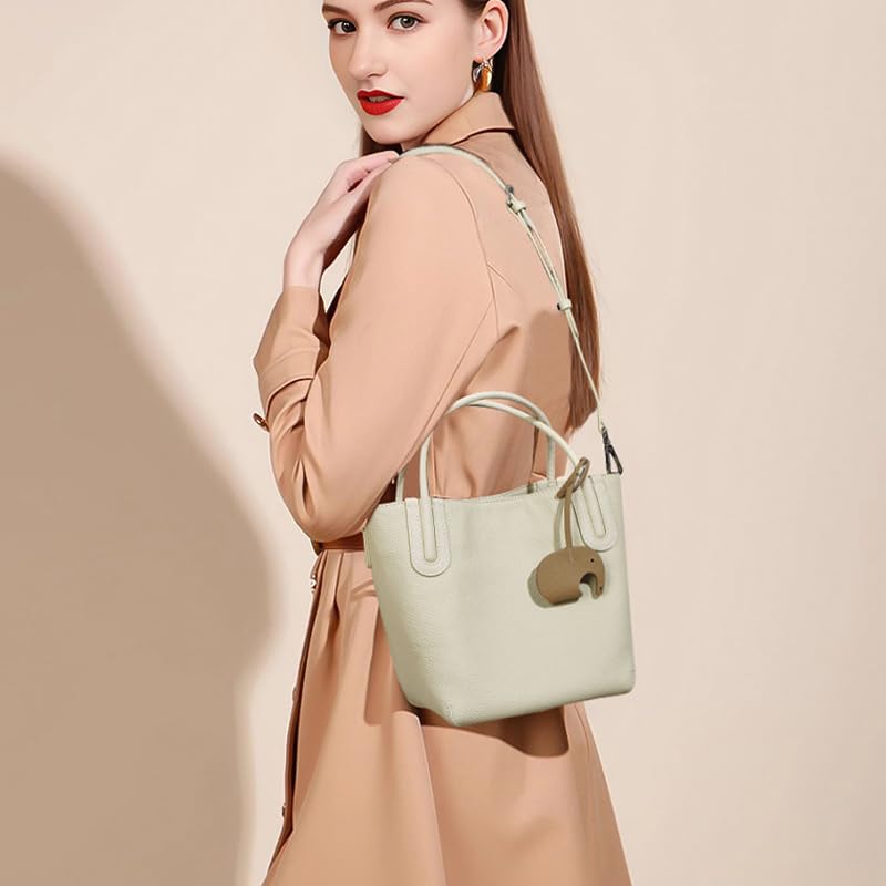 Genuine Togo Leather Top Handle Handbag Lychee Pattern Minimalist Crossbody Tote Bucket Bag Shoulder Bag Handbag Satchel2