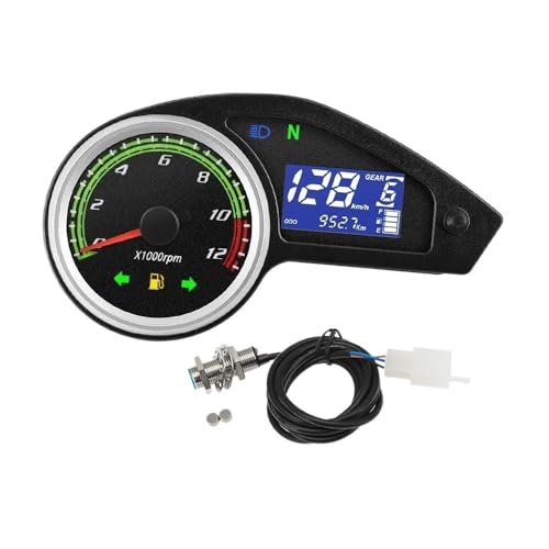 ゲージ オドメーター タコメーター タコメーター スピードメーター LED シグナルライト バックライト インジケーター付き カフェ バイク オートバイ スピードメーター 12V 走行距離計