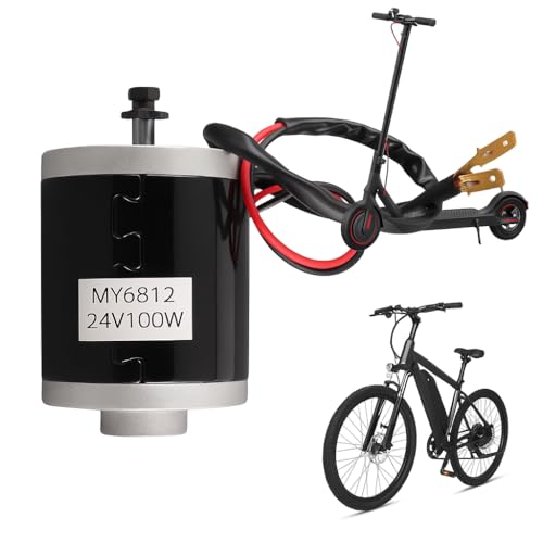 Elektrofahrrad Bürstenmotor, MY6812 24V 100W Hochgeschwindigkeits Permanentmagnet DC Kettenrad Motor mit Riemenscheibe für Elektroroller, Elektrofahrräder