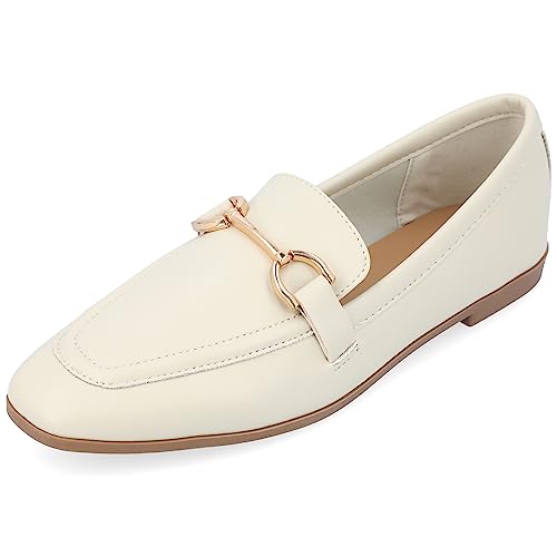 Image of Journee Womens Mizza Loafer Slip On Square Toe Dress Flats