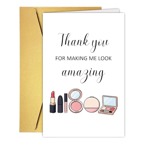 HCIU6YGQ Makeup Artist Thank You Card, Thank You Card for MUA.
