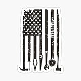 3pcs Carpenter Hard Hat Sticker 3inch Set Blacked Out American Flag USA Flag Ideal for Car Bumper, Truck Window, Toolbox, Hunting Accessories