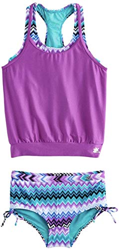 ZeroXposur Girls' Big Good Vibrations 2for Blouson Tankini 2-Piece Swimsuit