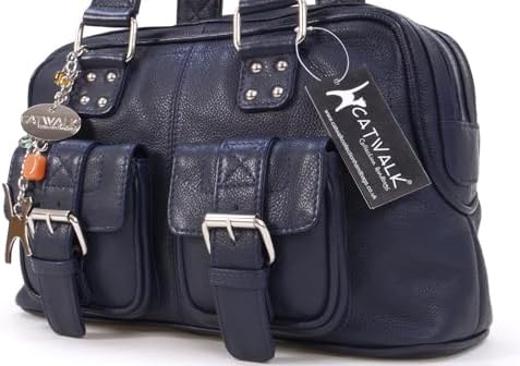 Sac Bandoulière Femme Catwalk Collection Daniella - Cuir De Chèvre Verni - 26,5x25x8,5 Cm - Bandoulière Réglable 150 Cm