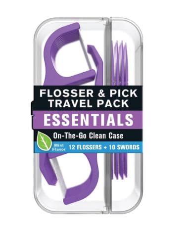 Flossers and Floss Picks Travel Pack On The Go Case 12 Mint Flossers 10 Floss Picks 1 Pack