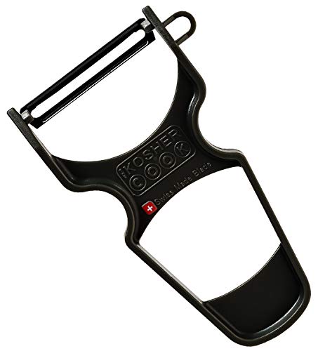 The Kosher Cook Y Vegetable Peeler - Heavy Duty, Ultra Sharp Stainless Steel Blade - Swiss Peeler - Ergonomic Plastic Handle - Color Coded Kitchen Tools - Black #TOP17