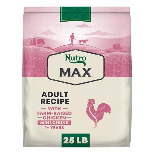 Nutro Max Mini Chunk Dry Dog Food, Adult Dog Food Dry Recipe with Farm-Raised Chicken, 25 lb. Bag