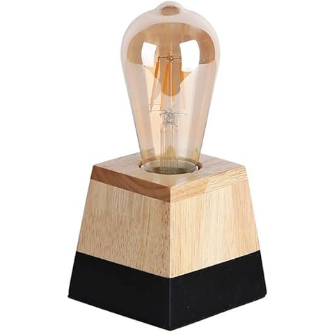 Lámpara de Mesa Madera Vintage Industrial Nórdico Cover