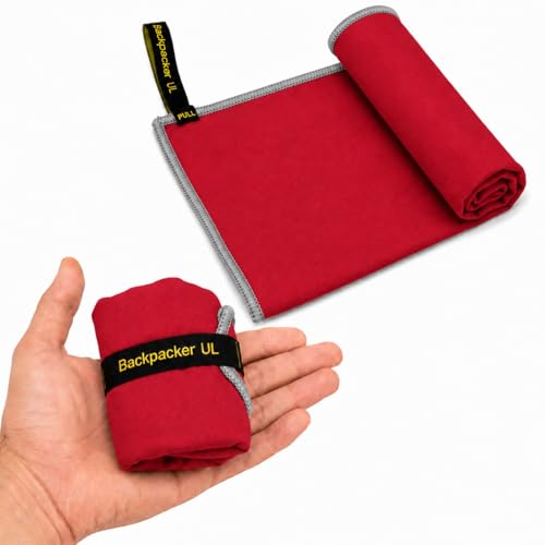 Elite Trail Magic Backpacking Ultralight Quick Dry Microfiber Soft Fast Drying Hand and Face Towel Wash Cloth Camping Yoga Hiking Active Lifestyle Small (Red, Small)