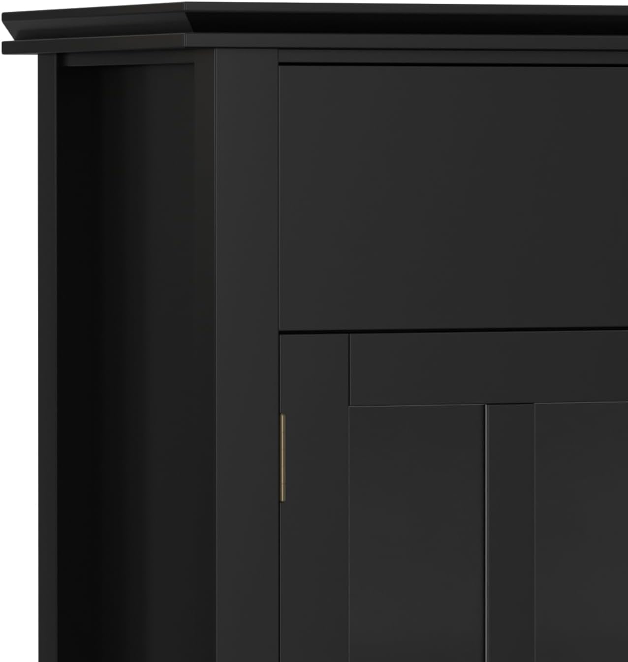 SIMPLIHOME Artisan Buffet - 60 inch Wide Solid Wood 4-Door Sideboard Buffet in Black, Transitional Storage Cabinet for Dining Room or Kitchen with Adjustable Shelves and Square Knobs