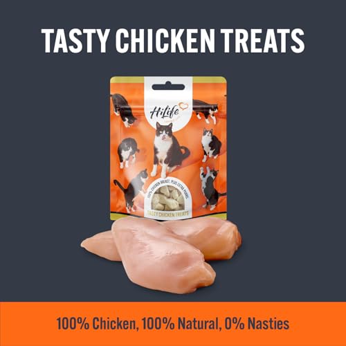 HiLife Chicken Breast Cat Treats, Freeze Dried & Grain Free Chicken Treats for Adult Cats, Made With 100% Natural Ingredients, Suitable for Indoor & Outdoor Cats (12 Bags x 10g) - Image 5