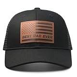 HAFOUXIGM Best Dad Ever Trucker Hat, Adjustable Mesh Snapback Father Baseball Caps for Men, Birthday Gifts for Dad Husband from Daughter Wife Son Black