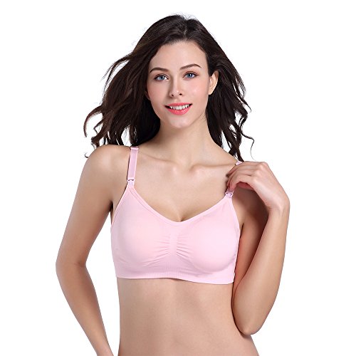 Image of STELLE Women's Soft Cotton Wireless Nursing Sleep Bra For Maternity /Breast Feeding