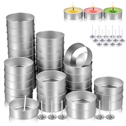 Bougie chauffe-plat récipient aluminium avec mèche pour fabrication DIY