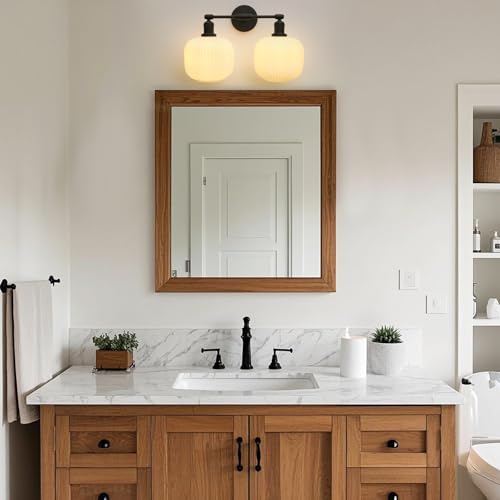 Image of Pathson 2 Lights Milk White Globe Wall Sconce, Hardwired Antique Double Sconce for Living Room Home Decor, Striped Glass Bathroom Vanity Light, E26 Bulb Base