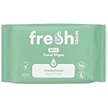 FreshWipes Mini Antibacterial Body Wipes for Adults 1 Pack (10 Wipes) - Biodegradable Wet-Wipes - Dermatologically Tested & Suitable for the Elderly or Disabled - Great for Camping (Ocean Fresh)