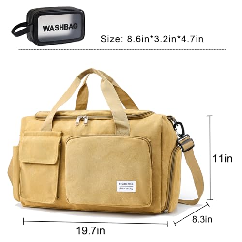 Image of Small Gym Bag for Women, Travel Duffle Bag Carry On Weekender Bag with Shoe Compartment