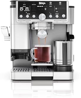 Ninja Luxe Pro 3-in-1 Coffee Machine, Latte, Cappuccino, Cold Brew & Espresso Maker With Built in Bean Grinder & Milk Frother, Easy to Use, 5 Automated Froth Presets, Silver, ES701UK