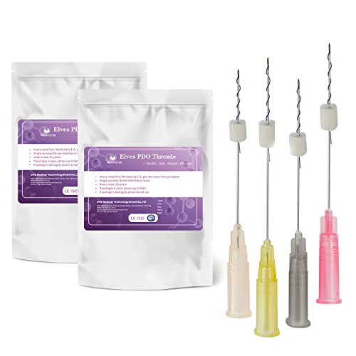 elves PDO Threads Lift for Face Whole Body Lifting/Mono Screw Smooth Type/Screw Mono PDO Threads for Face lift/Protein Threads for Face/ 20pcs(29G25mm)