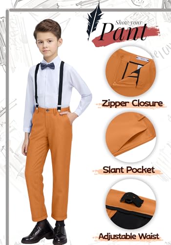 Image of YuanLu Boys Suit Dress Clothes Ring Bearer Outfit Homecoming Dresses Boy Vest and Pants Set for Kids Wedding Tuxedo Suits