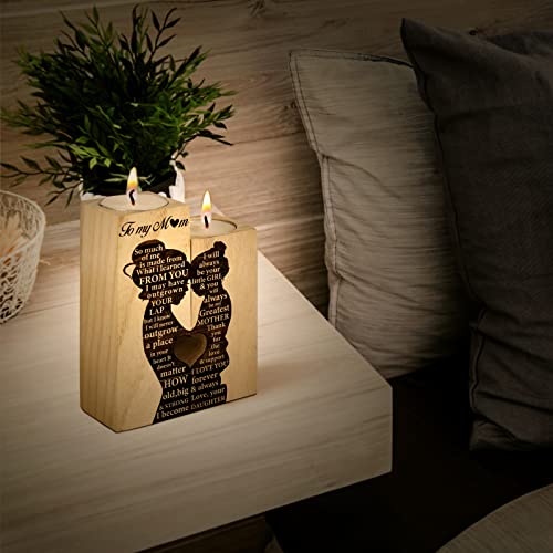 Gifts for Mum, Mothers Day Valentines Gifts for Mum, Mums Birthday Gift, Ideal Mums Gift for Birthdays Mothers Day, Presents for Mummy, Best Mummy Presents from Daughter, Wooden Candleholder