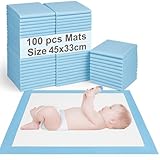 Disposable Changing Pads for Baby (Pack of 100Pcs) – 45 x 33cm 6 Layers Diaper Changing Pad with Leak-Proof, Absorbent & Quick Drying Feature – Protective & Breathable Incontinence Bed Pads for Babies