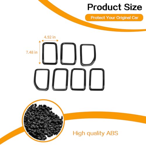 Image of Front Grille Insert Cover Compatible with Jeep Grand Cherokee 2021-2023, Black, 7 Pcs