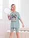 Toddler Girl Clothes 2 Piece Outfits Short Sleeve Tops T Shirt Bike Shorts lounge Oversized Outfits Sport Active Sets Fashion Running Tracksuit Biker Shorts Set for Spring Summer 5-6 Year Blue