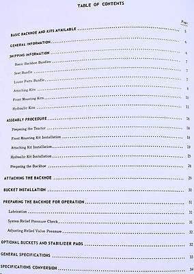 Service Operators Manuals for Ford 750 753 755 Backhoe Attachment for Owner Includes Assembly