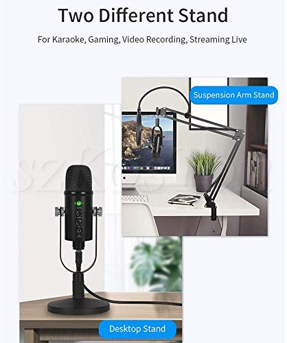 LIUSHENGFUBH Tragbares Karaoke-Mikrofon Beruf Kondensatormikrofon für Telefon Karaoke Gaming Studio Aufnahme USB… – Bild 8