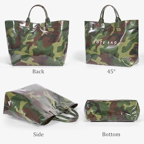 Image of Lushandy PVC Tote Bag for Women Jelly Beach Bag Top Handle Hobo Handbag | Water-Resistant, Wipe Clean, Lightweight