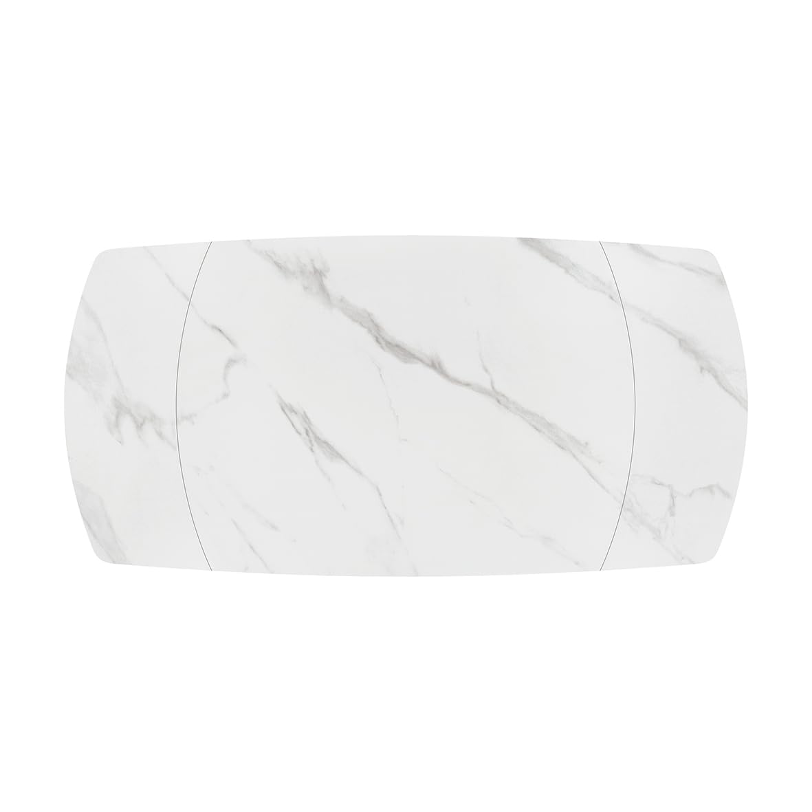 PAZZO DESIGN table extensible pivotante Achille, plateau en céramique blanc statuaire, pieds en métal noir, 120 x 88 x 76 cm - id_2206