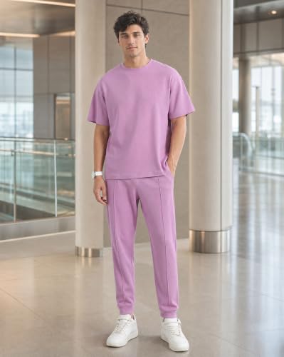 Image of Nobero Moses Oversized Co-ord Set for Men | Textured Co-ord set for men | Oversized Fit | Matching Top & Bottom | Premium Fleece Fabric | Casual & Streetwear