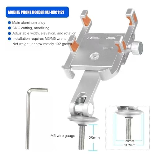 Support de téléphone pour vélo VTT anti-choc et pince de guidon en aluminium réglable - 4